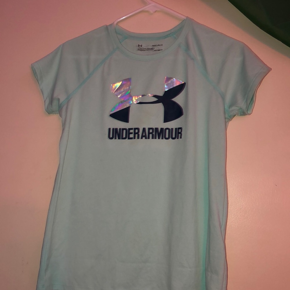 light blue under armor shirt